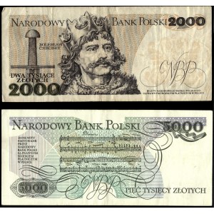 Poland. 1982-8 2000 & 5000 Zlotych - Prefix BS DS - 2 Pieces