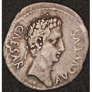 Roma. Denario di Augusto, Caesaraugusta, 19-18 a.C. DUVVS IVLIVS - Cometa di Giulio Cesare - Argento