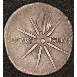 Roma. Denario di Augusto, Caesaraugusta, 19-18 a.C. DUVVS IVLIVS - Cometa di Giulio Cesare - Argento