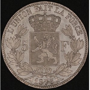 Belgium. 1873 5 Francs - Leopold II - Silver