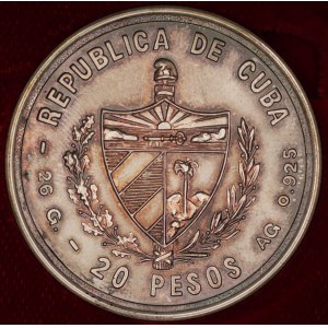 Cuba. 1979 20 Pesos - Nonaligned Nations Conference - Silver