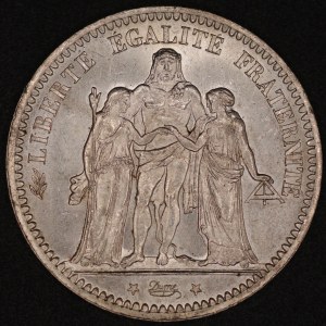 France. 1873 5 Francs A Paris - Hercules - Silver