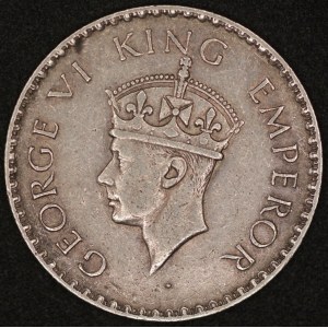 India. 1938 1 Rupee - George VI - With Dot - Silver