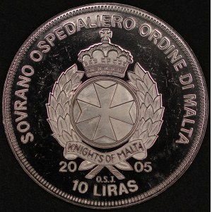 Malta. 2005 10 Liras - John Paul II - AD MAIOREM DEO GLORIA - Crown Size