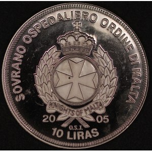 Malta. 2005 10 Liras - John Paul II - SOLI DEO GLORIA - Crown Size