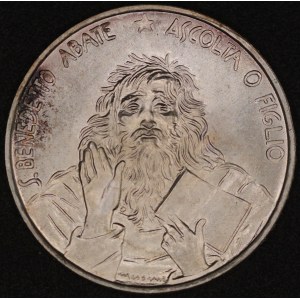 San Marino. 1980 1000 Lire - San Benedetto Abate - Silver