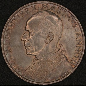 Vatican. 1940 5 Lire - Pius XII - Silver