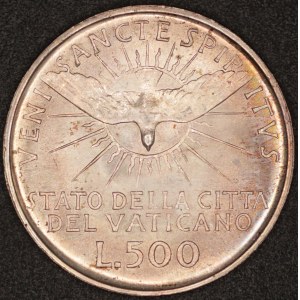 Vatican. 1963 500 Lire - Sede Vacante - Silver