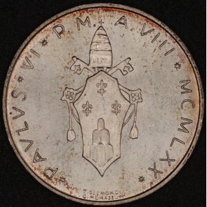 Vatican. 1970 500 Lire - Paul VI - Silver