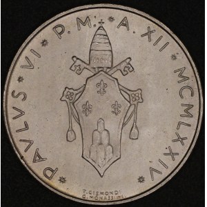 Vatikan. 1974, 500 Lire – Paul VI. – Silber