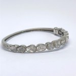 Silver bracelet with rough diamonds, approximately 10 carats