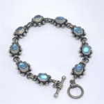 Silver bracelet with moonstones