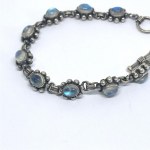 Silver bracelet with moonstones
