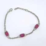 Silver bracelet with natural rubies and white sapphires