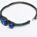 Silver bracelet with sodalite stones