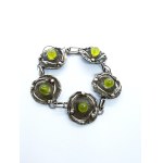 Vintage silver bracelet with olivine