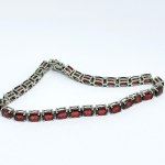 Silver bracelet with natural garnets