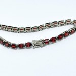 Silver bracelet with natural garnets
