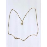 Gold Necklace with 0.12 Ct Diamonds
