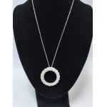 An interesting silver necklace with white topaz