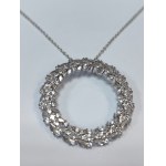 An interesting silver necklace with white topaz