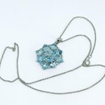 Large silver necklace with natural topaz stones