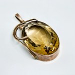 Large silver pendant with smoky quartz