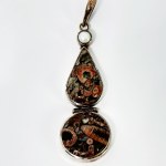 Silver pendant with jasper and a freshwater pearl