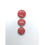 Silver pendant with a red coral bead