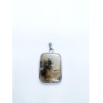 Vintage silver pendant with dendritic agate