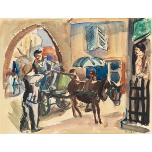 Henryk Epstein (1891, Łódź – 1944, Auschwitz), Village Residents at the Market, 1924