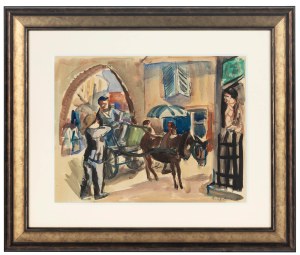 Henryk Epstein (1891 Łódź - 1944 Auschwitz), Mieszkańcy wsi na targu, 1924