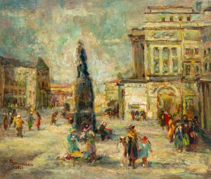 Hanna Pachniewska-Betley (1910-1987), Pomnik Bogusławskiego na Placu Teatralnym, 1941