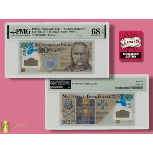 20 Złoty 2014, 100. Jahrestag der Gründung der Polnischen Legionen, niedrige Seriennummer LP 0000209, PMG 68 EPQ
