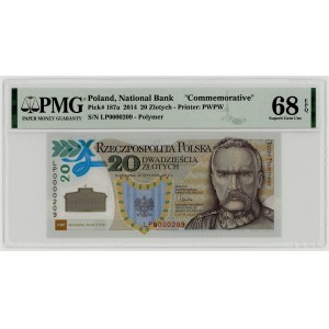 20 Złoty 2014, 100. Jahrestag der Gründung der Polnischen Legionen, niedrige Seriennummer LP 0000209, PMG 68 EPQ