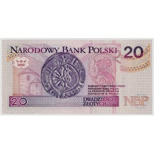 20 zlotych, 1994, series AA 0023970