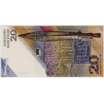 20 zlotych 2025, low serial number BR 0000458, Millennium of the Coronation of Bolesław Chrobry, banknote in an NBP case