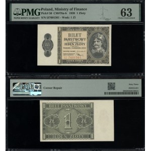 Polonia, 1 zloty, 1° ottobre 1938, IJ
