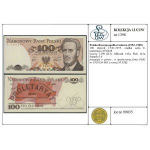 100 złotych, 15.01.1975, E