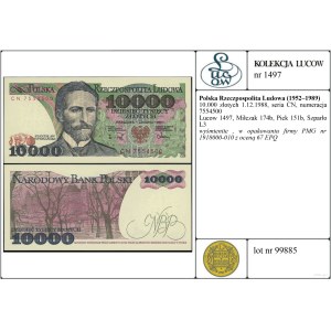 10,000 zlotys, December 1, 1988, CN