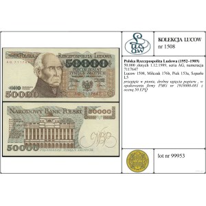 50,000 zlotys, December 1, 1989, AG