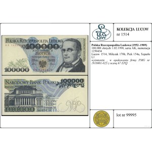 100,000 zlotys, February 1, 1990, AK