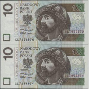 Poland, set of 2 x 10 zlotych coins from the transitional series, Jan. 30, 2025, CL