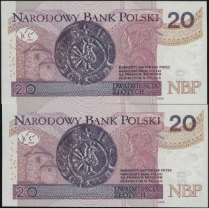 Polska, zestaw 2 x 20 złotych serii przejściowej, 15.09.2016, CE