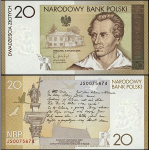 Poland, 20 zlotych, January 8, 2009
