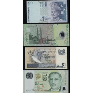 a set of various banknotes, a set of 14 Asian banknotes, 1972–2005