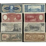 a set of various banknotes, a set of 20 banknotes from South and North America, 1939–1998