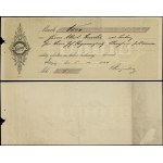 A set of various banknotes; the set includes 13 banknotes and a receipt from 1904, 20th century