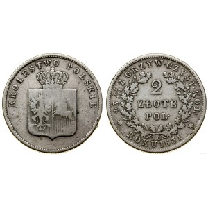 Polska, 2 złote, 1831 KG, Warszawa