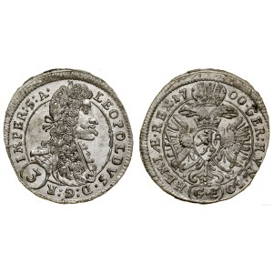 Austria, 3 krajcary, 1700 GE, Praga
